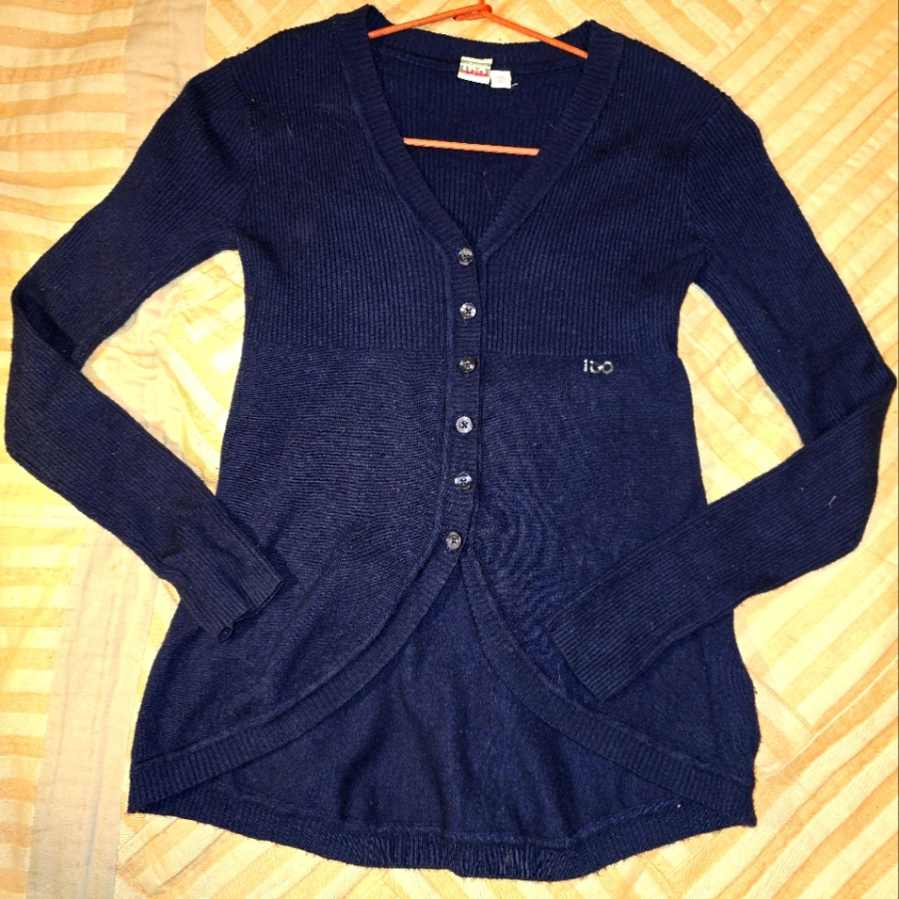 IDO girls neavy blue cardigan with bottons. Used. Size 10
